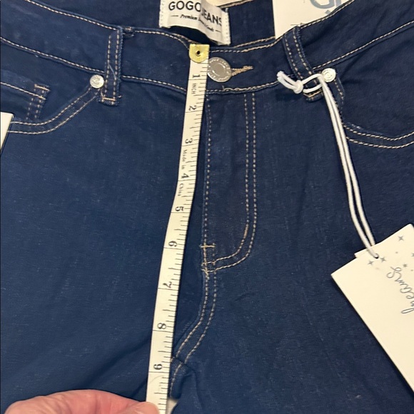 GOGO Jeans Mid-Rise Wide Leg Women's Jeans W/ Rhinestone Bows - Picture 8 of 13